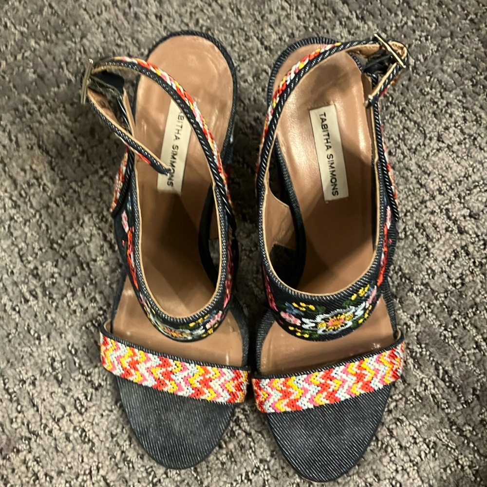 SOLD Denim Tabitha Simmons Calla Festival platform sandal